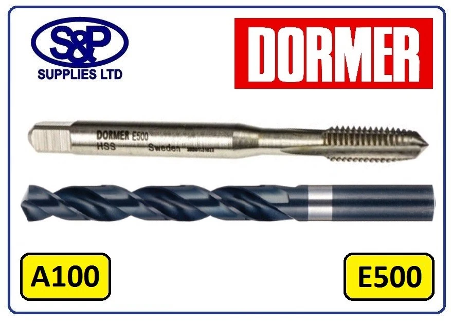 DORMER METRIC TAP & DRILL SET DRILL BIT A100 / E500 2ND TAP M3 TO M14