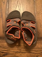 Teva kids unisex orange and grey sandals size 1