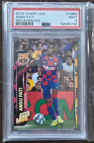2019-20 Panini Megacracks MGK La Liga Ansu Fati #72BIS PSA 9 MINT Rookie RC