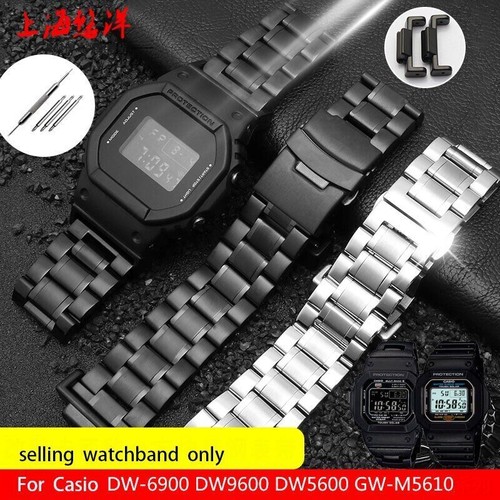 16mm Stainless Steel Watch Band Strap For G-Shock DW5600 5610 6900 Bracelet Tool