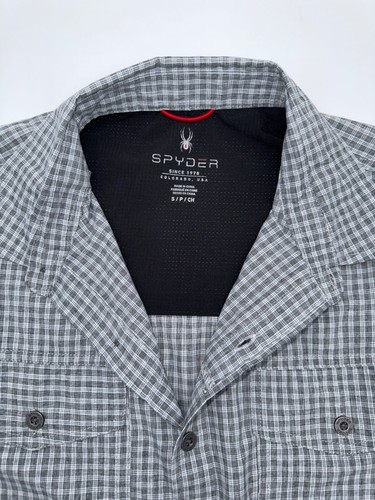 $69 Spyder Men's Short Sleeve Button Down Shirt - Grey - Small - New With Tags - Picture 6 of 7