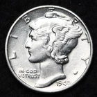 1940 Mercury Silver Dime AU FREE SHIPPING