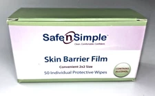 50 Safe N Simple SNS81850 Skin Barrier Wipes 2X2 Exp 10/2026