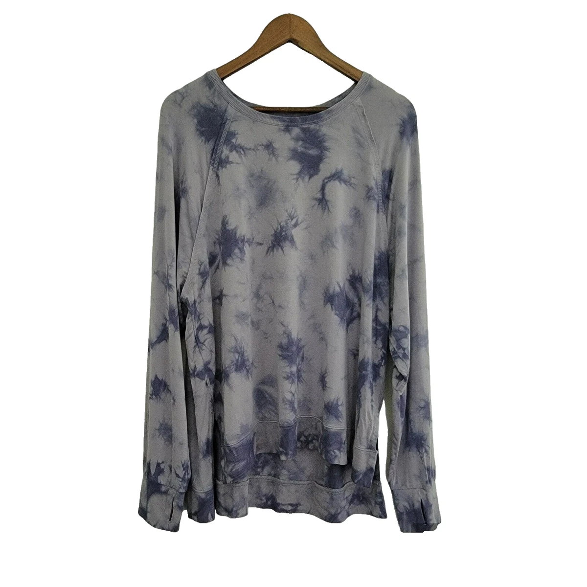Joy Lab Womenu0026#039;s Size XL Slinky Long Sleeve Purple Tie Dye Sweatshirt  Top | eBay