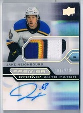 2021-22 UPPER DECK PREMIER ACETATE ROOKIE AUTO PATCH JAKE NEIGHBOURS ROOKIE AUTO
