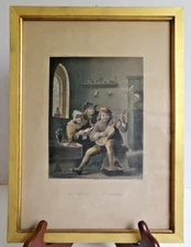 Antique The Concert David Teniers (1610-1690) Wooden Framed Print Italy 12.25"