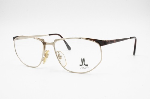 LANCETTI Vintage 80s eyeglass eyewear frame, Silver & Animalier brown dappled |