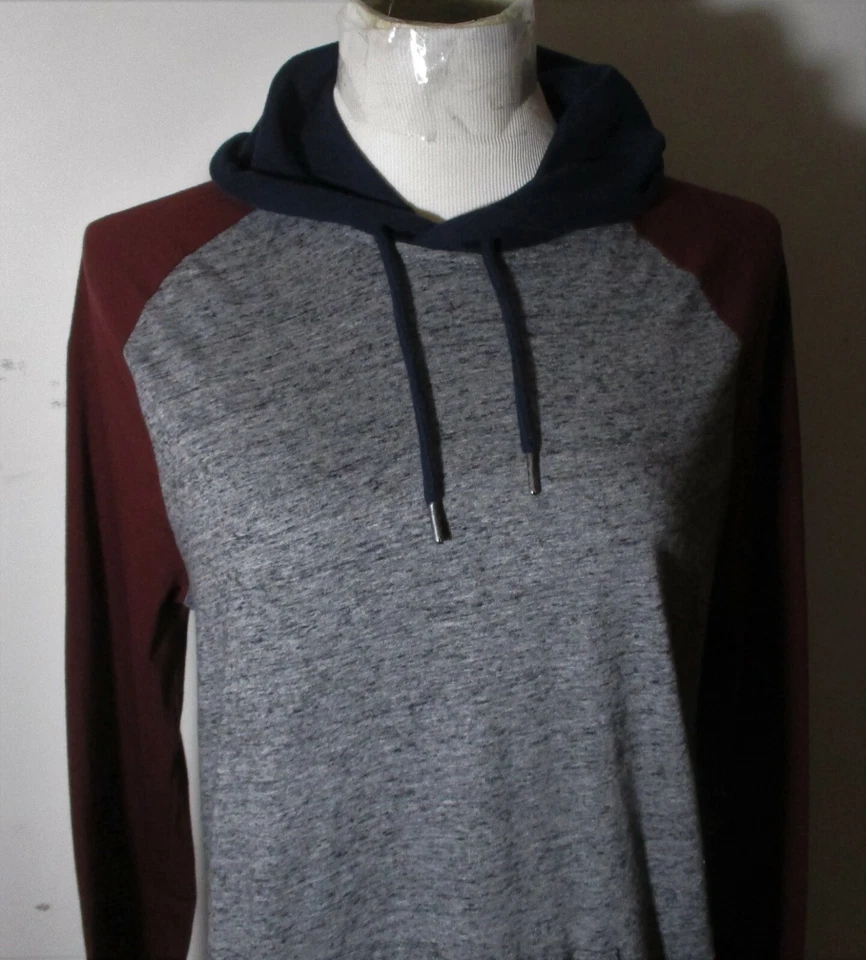 Sudadera con Capucha OLD NAVY Gris Borgoña Manga Larga Talla S Foto 2 de 4