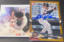 Alek Thomas Diamondbacks Auto Signed 2018 Bowman Gold Base Card /50