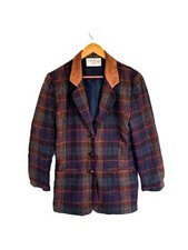 Vintage Russian Retro Elegant Checked Jacket Blazer