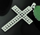  14k Solid White Gold Natural Diamond Cross Pendant 0.76 ct  — photo 5