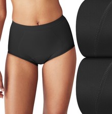 2 Pk BALI Firm Control Light Leak Shaping Shapewear Brief XXL / 2XL - Black