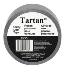 SCOTCH 1055 Utility Basic Duct Tape, 55 yd L, 1.88 in W, Cloth Backing, Silver