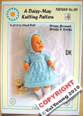 1 PUPPE STRICKMUSTER 289 für eine 14''/16'' Puppe von Val Young
