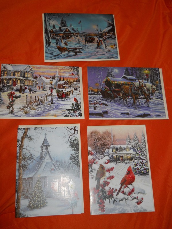 Christmas Memories Collection Holiday cards - Set of 5 ~ for Blind Veterans
