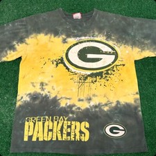 Vintage 90s Y2K Green Bay Packers NFL Logo Tie Dye Shirt Mens Size Large