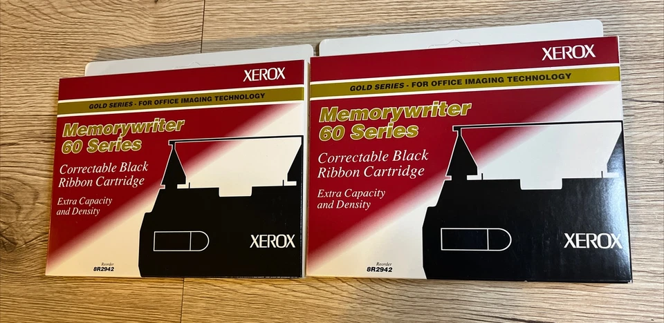 Lote de 2 cartuchos de cinta negros corregibles Xerox Memorywriter serie 60 8R2942 Foto 2 de 3