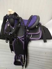 Purple Western Horse Tack Synthetic Saddle All Size-10"-18.5" .