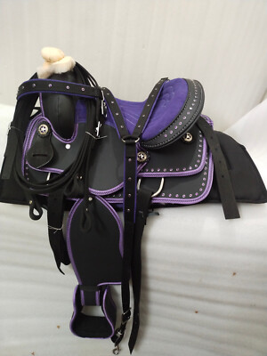 Purple Western Horse Tack Synthetic Saddle All Size-10-18.5