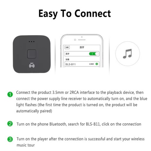 NFC Bluetooth Empfänger Wireless Audio Adapter für Autoradio Home Stereoanlage - Bild 13 von 14