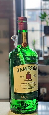Hand-crafted upcycled Nostalgic Collectible 1.75 Litre Jameson Bottle