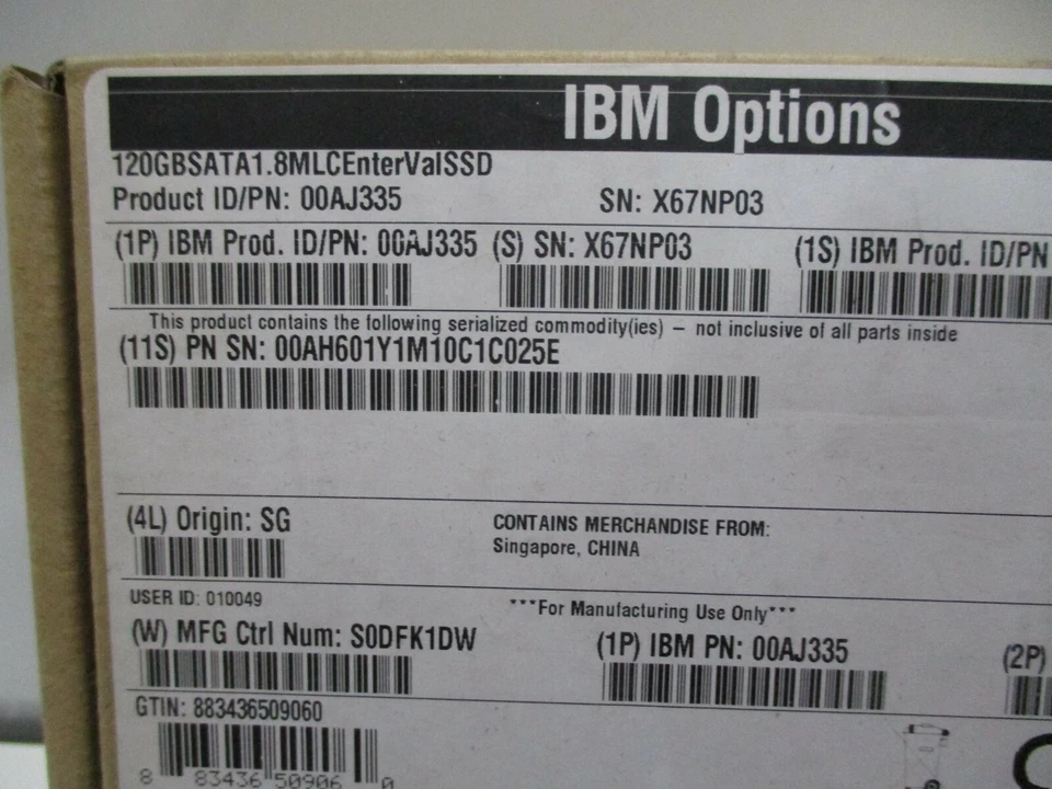 IBM 00AJ335 00AJ336 00AJ339 120GB SATA 1.8" MLC Enterprise SSD - Image 2 of 2