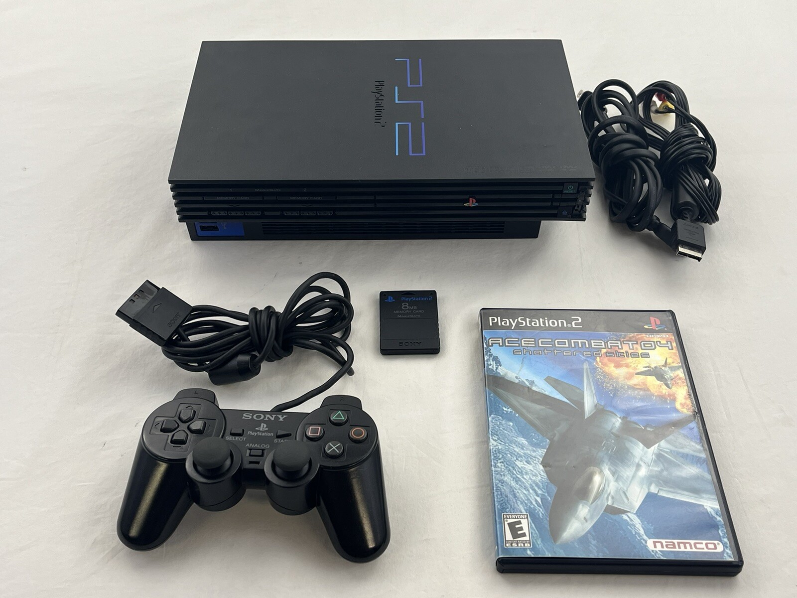 Sony PlayStation 2 PS2 Fat Console SCPH50001 W/Cables Game