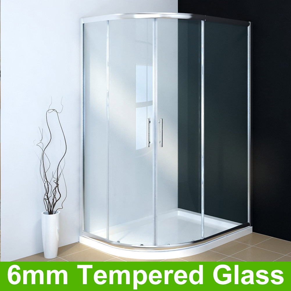 ELEGANT 800 X 800 Mm Offset Quadrant Shower Enclosure 6mm Tempered Sliding Glass Cubicle Door