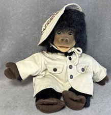 Hosung Monkey Chimp Stuffed Hand Puppet 1994 Safari Black Hair Zoo Keeper