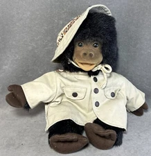 Hosung Monkey Chimp Stuffed Hand Puppet 1994 Safari Black Hair Zoo Keeper