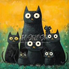 Digital Image Picture photo Wallpaper Background  Desktop  Art Ai - Cat family