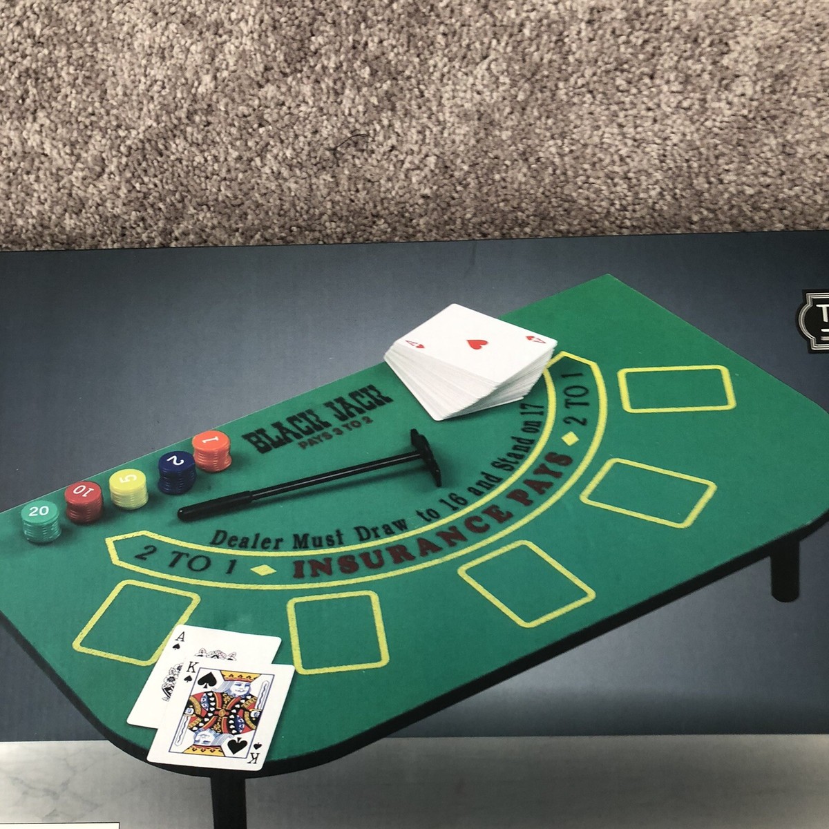 Top Hat Poker Mini Table Casino Card Game Small Black Jack Table