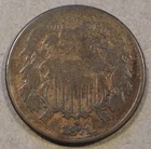 1871 Two Cent Piece Nearly Full Rims Old cleaning