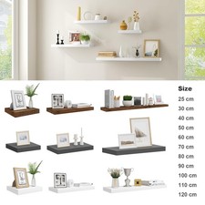 Set of 1/2/3 Floating Wall Shelves Picture Ledge Display Rack Book Hanging Shelf