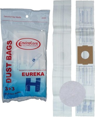 Replacement Vacuum Bags Designed to Fit Eureka H Canisters 6 bags and 6