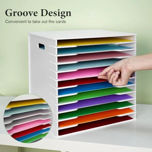 Scrapbook Paper Organizer for 12 Slots-Standard Size-for IKEA KALLAX White - Picture 4 of 7