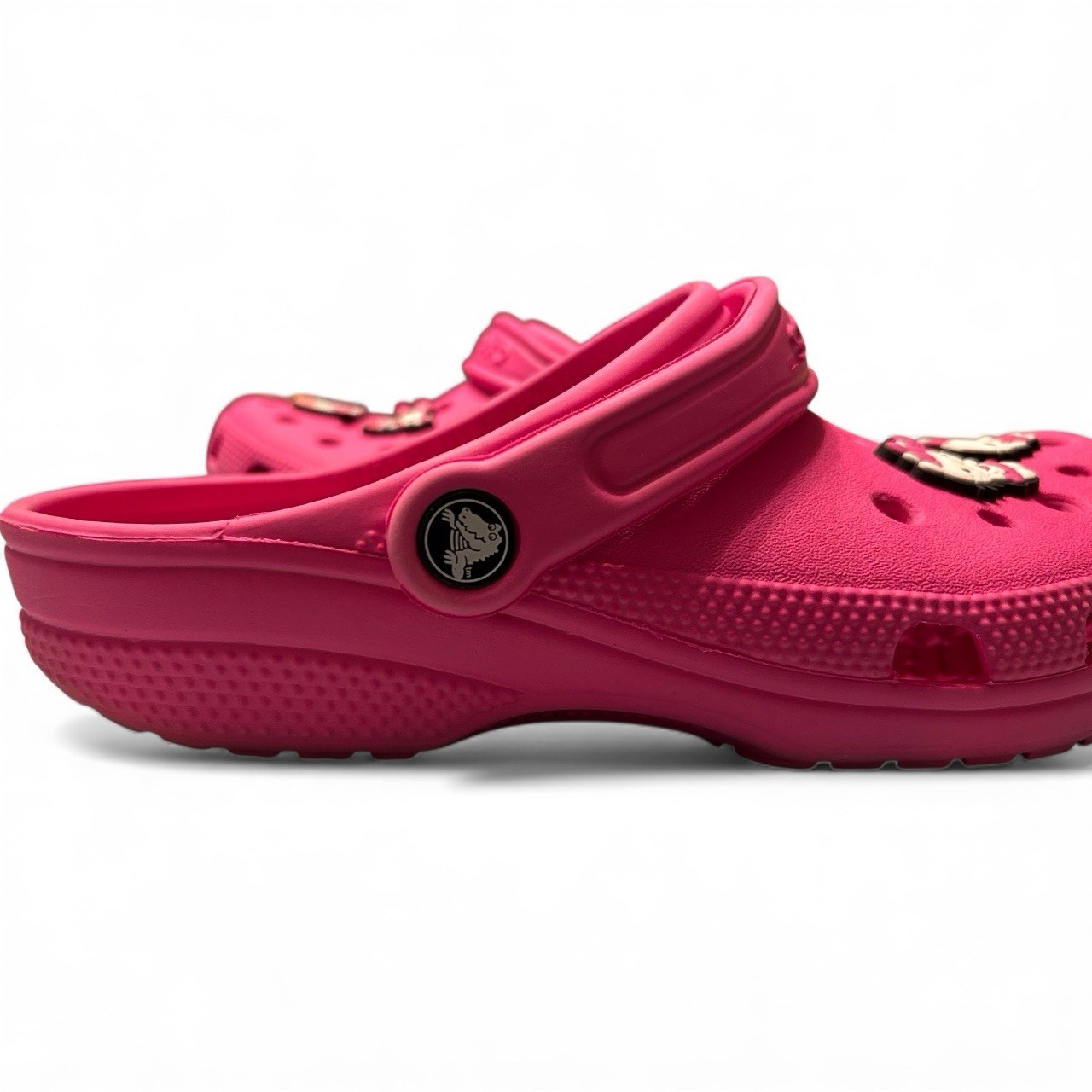 Crocs Hot Pink Adult Classic Slip On Clogs w/Hello Kitty Charms Sz Women 8 Men 6 image 4