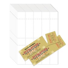 250 Sheets Printable Raffle Tickets Tear-Away Stubs 230GSM Micro-Perforated