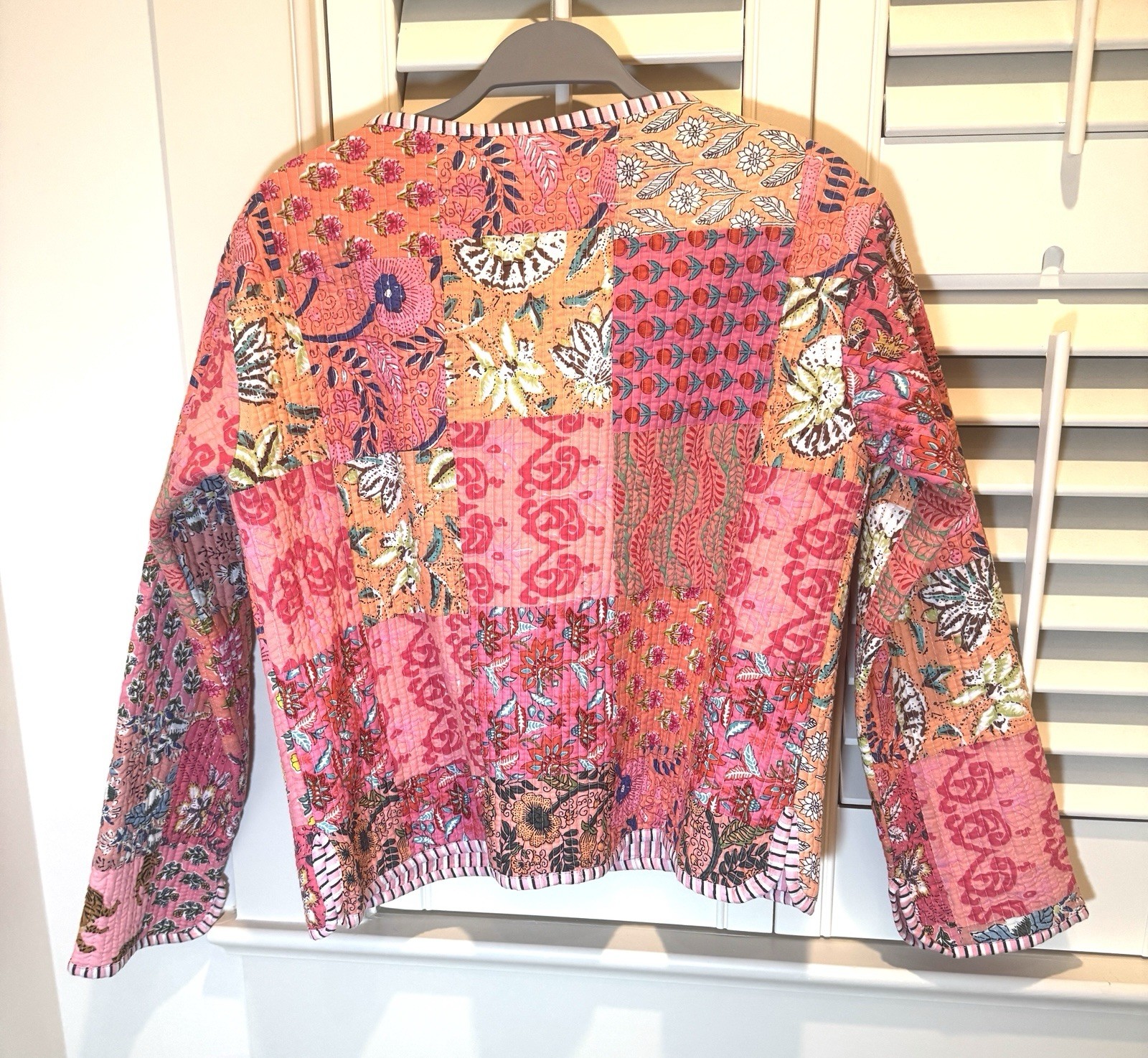 Patchwork Quilted Cotton Jacket Handmade Women Si… - image 6