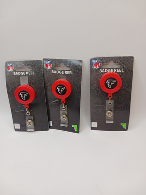 NFL Atlanta Falcons Retracable Badge Reel ID Holder Clip On Aminco New 3pcs