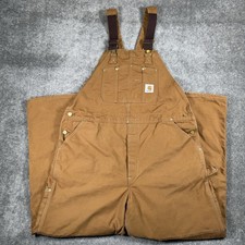 Vintage Carhartt Bib Overalls Men s 44x30 Brown Double Knee USA Made RO1 BRN