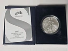 2007 W BU American Silver Eagle Dollar Burnished ASE Coin with Box and COA