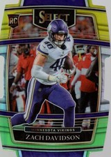 2021 Select Prizm Green and Yellow Die Cut #95 Zach Davidson - FB