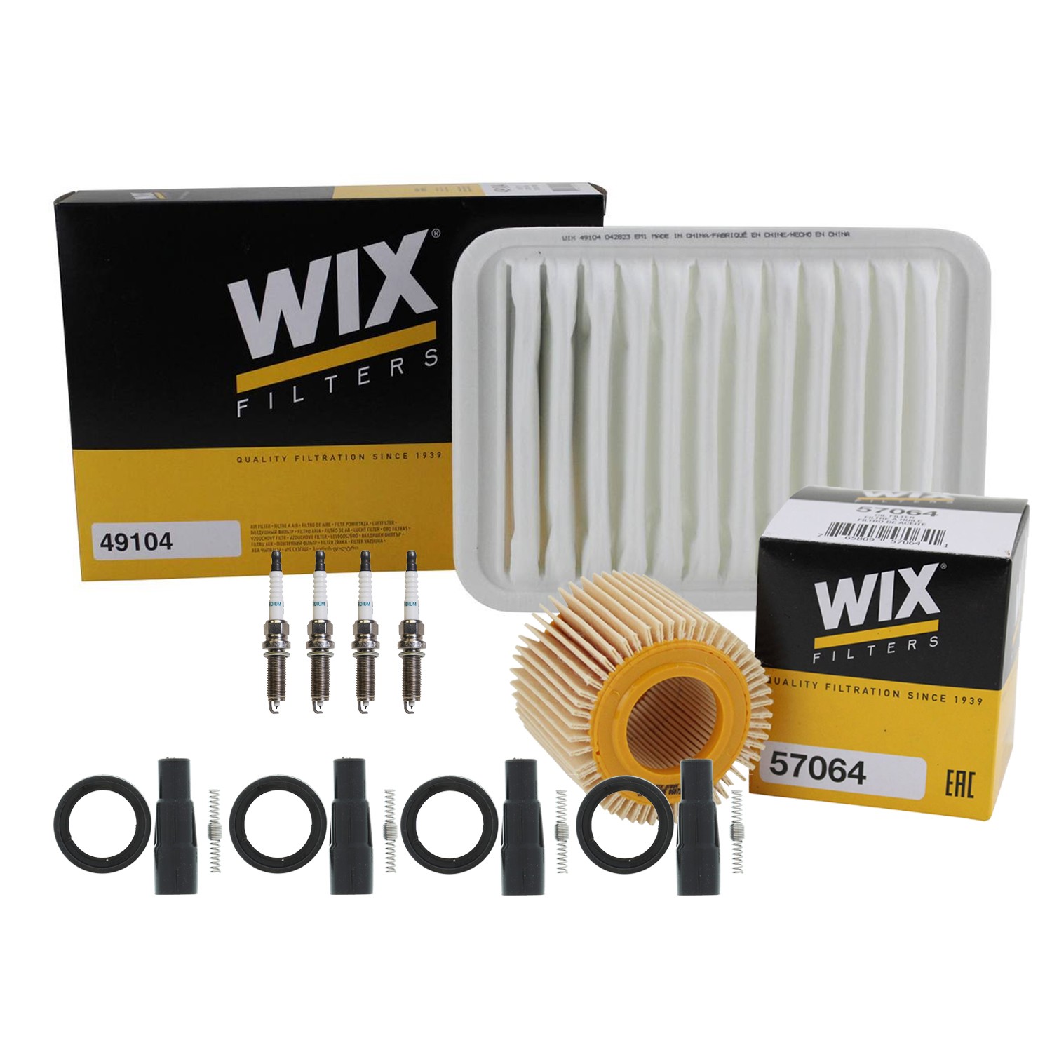 Wix Tune Up Kit Denso 4 SparkPlugs  Coil Boots Kit for Corolla Matrix xD 1.8 L4