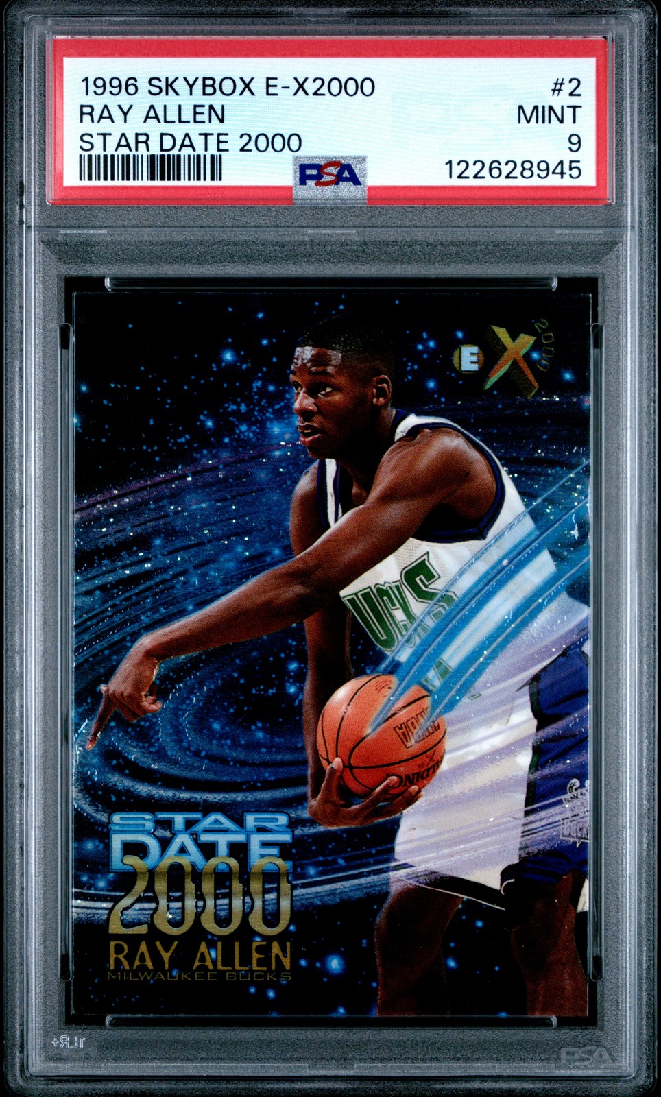 1996 SKYBOX E-X2000 STAR DATE 2000 #2 RAY ALLEN PSA 9