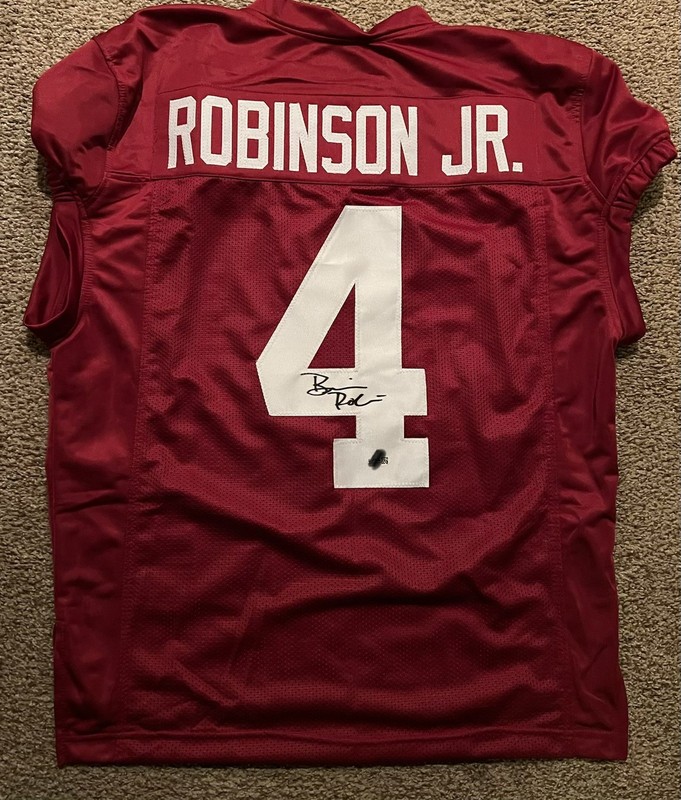 Brian Robinson Jr #4 Signed Auto XL Red Football Jersey JSA COA Alabama 