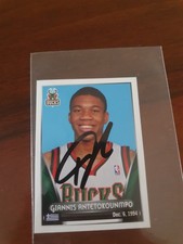 giannis antetokoumpo signed panini rookie sticker rare 