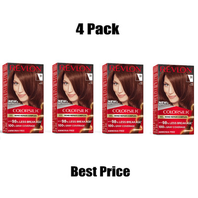 4 Pack of Revlon Colorsilk Beautiful Color Dark Auburn