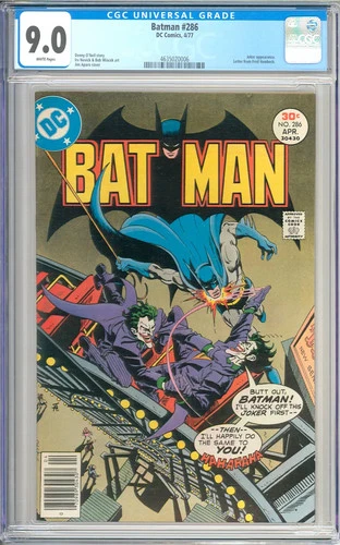 Batman #286 High Grade Joker Cover Bronze Age Superhero DC Comic 1977 CGC 9.0