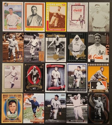 Lot of 20 Different CHRISTY MATHEWSON Baseball Cards HOF 1983-2025 BB8739